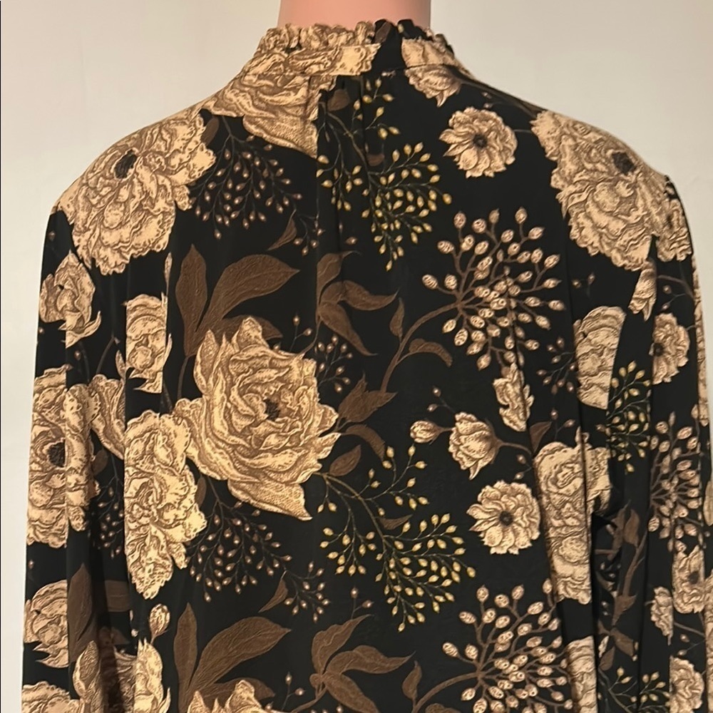 Adrianna Papell Floral Top Tunic Long Sleeve Size X Large - Picture 7 of 9